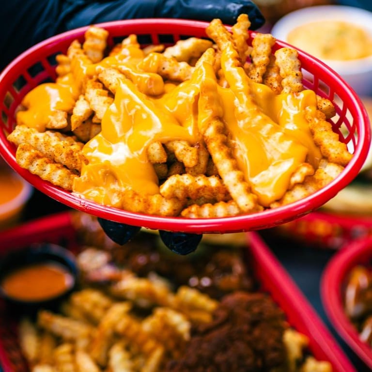 Delicious cheese fries