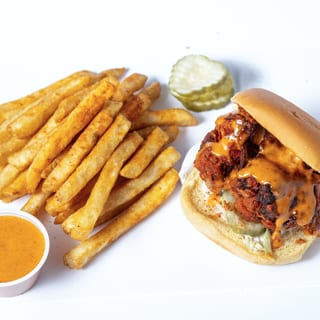Combo #7 - Fried Cauliflower Sandwich & Fries (customize spice)